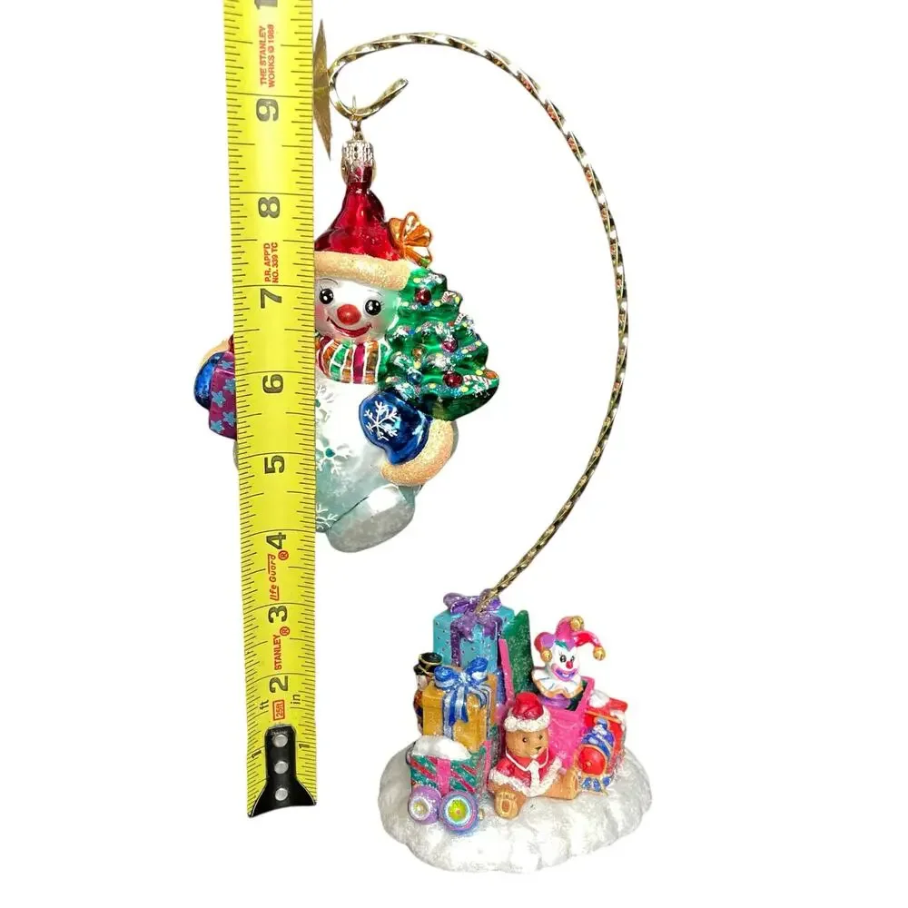 Christopher Radko Chubby Cheer Delight Snowman Ornament & Stand Vtg 2000 READ